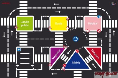 Plan du circuit d'éducation routière école démontable 72m2 - www.tousenroute.com