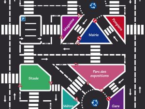 Plan du circuit d'éducation routière école démontable 72m2 - www.tousenroute.com