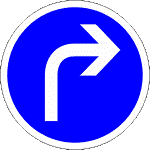 Panneau Obligation de tourner à droite - B21c1